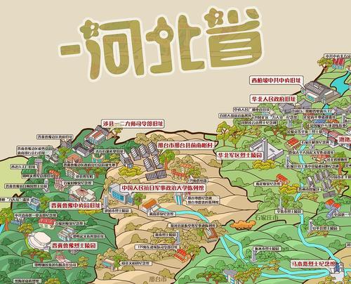 来一波手绘地图《京津冀红色旅游手绘地图》