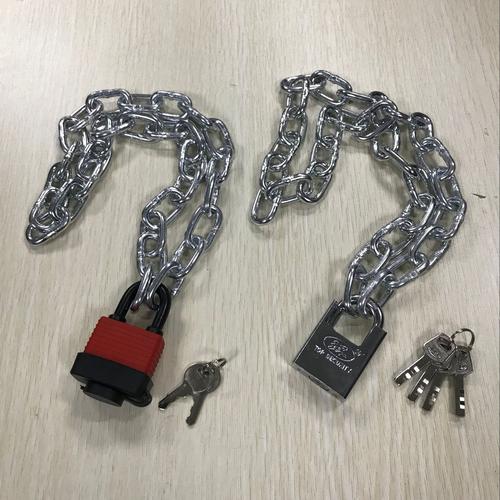 自行车电动摩托车通用抗液压链条锁防盗链子电瓶锁加长车门通开锁