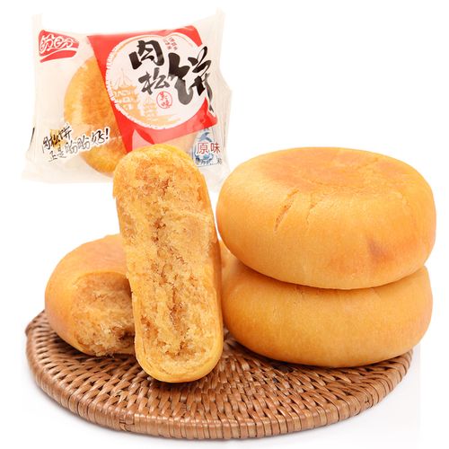 盼盼 食品肉松饼10个300g传统零食糕点特产小吃散装早餐点心