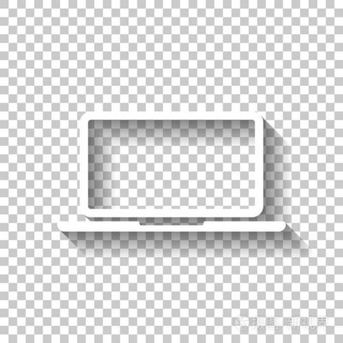 带有透明背景阴影的白色图标