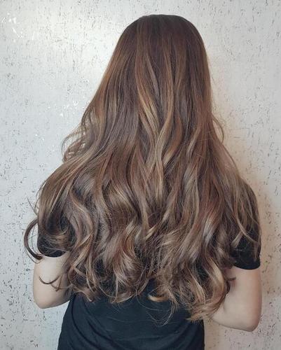 咖啡色染出头发效果图