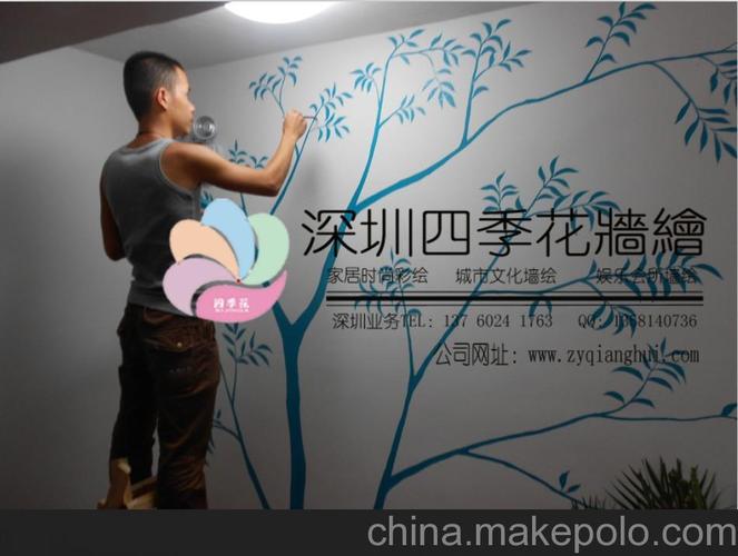 新房装修,儿童房卡通墙画,卧室墙绘装饰设计深圳四季花墙绘图片大全