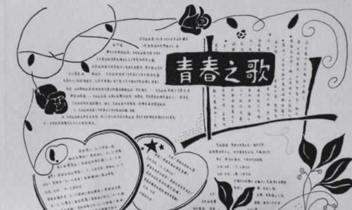青年节手抄报-青春飞扬流光溢彩