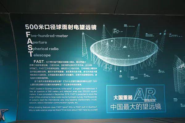 望远镜展区关于fast(500米口径球面射电望远镜)的讲解演示