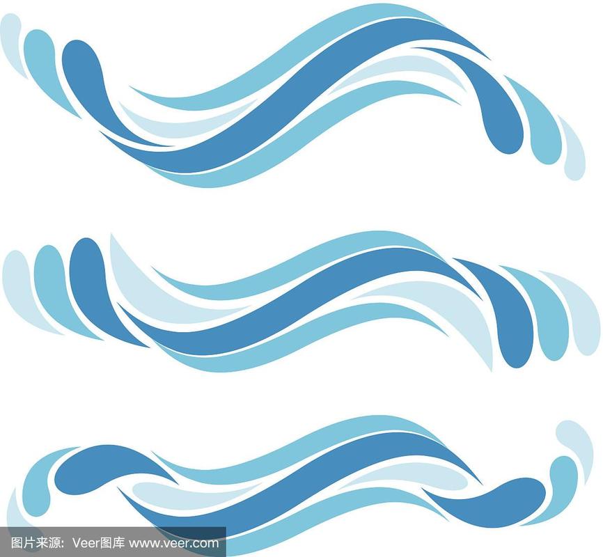 波浪,符号,河流,湖,水