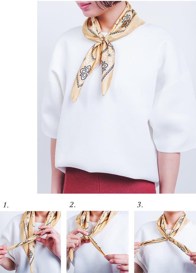 ins小方形丝巾的5种系法教程