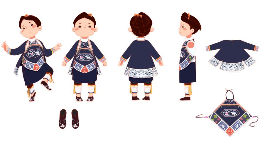 人物设计,苗族人物插画