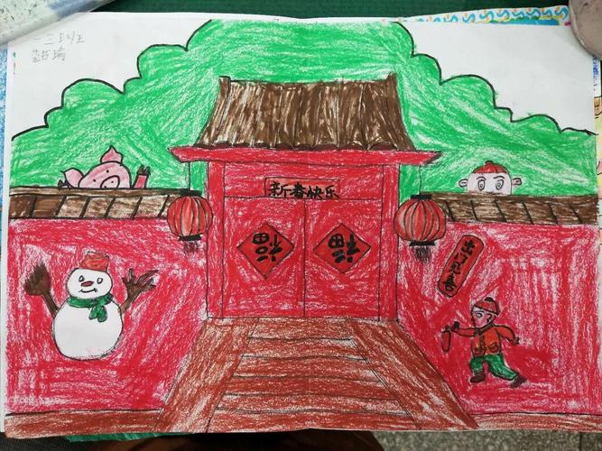 一年级学生2019新年绘画作品