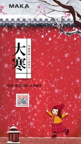 二十四节气大寒节气宣传海报