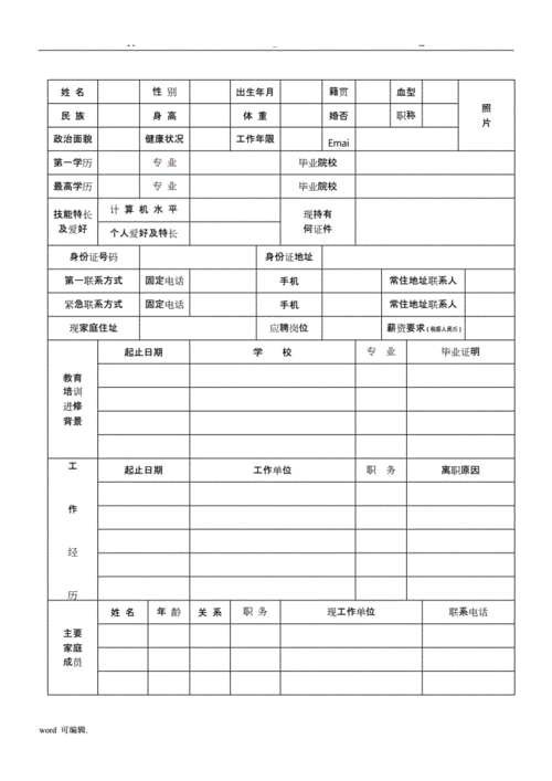 人才招聘登记表格模板 .pdf 8页