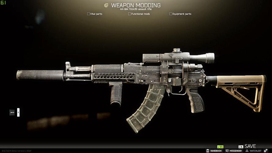 网络游戏 【逃离塔科夫】炫酷魔改方案※4 ak-100-zenit 上篇 ak-104