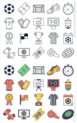 矢量足球元素图标图片