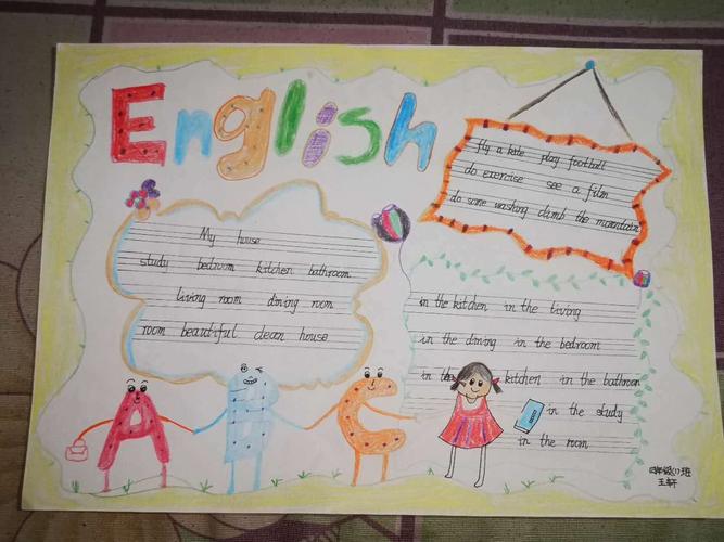 四(1)班" i like english"手抄报主题活动