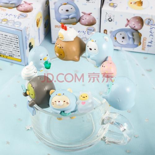 日系叠叠乐公仔摆件角落炸虾炸猪排企鹅生物纸屋玩具盲盒模型 杯缘