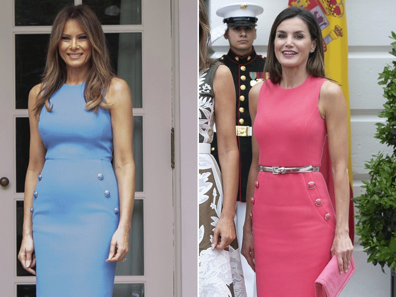 梅拉尼娅5万一条的蛇纹短裙,西班牙王后8年前就穿过