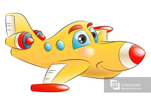 yellow jet plane flying away
