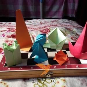 自己折的国际象棋棋子!