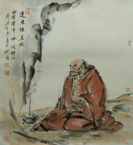 刘智 达摩悟真图 /59x53cm