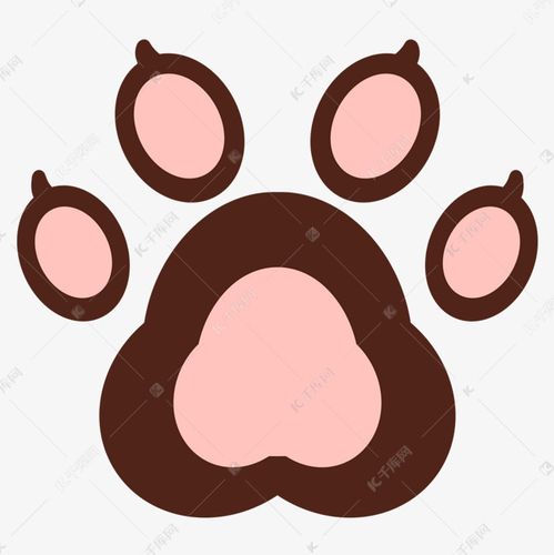 卡通可爱狗熊脚印