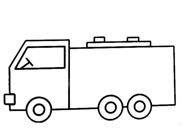 货车简笔画彩色图片儿童画_绘画吧-画画