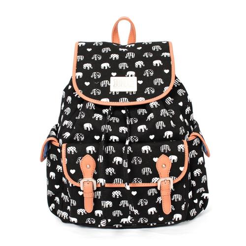 ddc 小s定制款 时尚简约大象帆布背包 双肩包 女书包