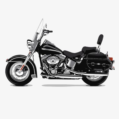 炫酷摩托车_黑色哈雷摩托【高清图标元素png素材】-90