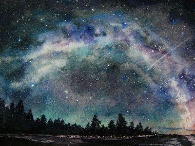 用水彩笔画星空手抄报 节约用水手抄报