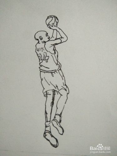 科比后仰跳投简笔画