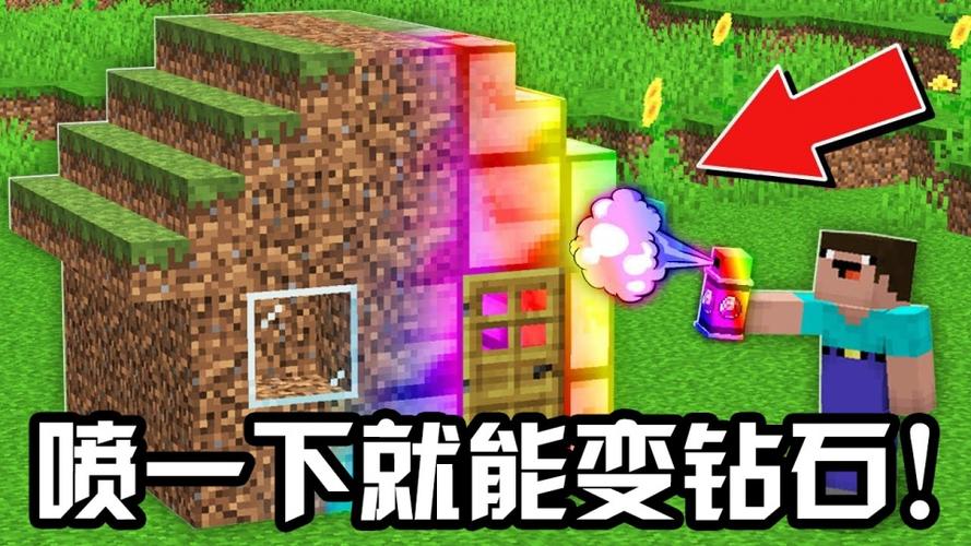 我的世界阿呆拿的什么东西喷一下泥土也能变钻石