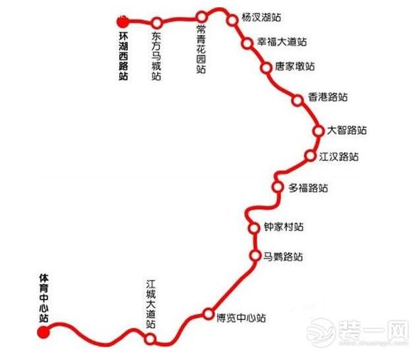 武汉地铁6号线最新线路图 一期将于2016年底通车
