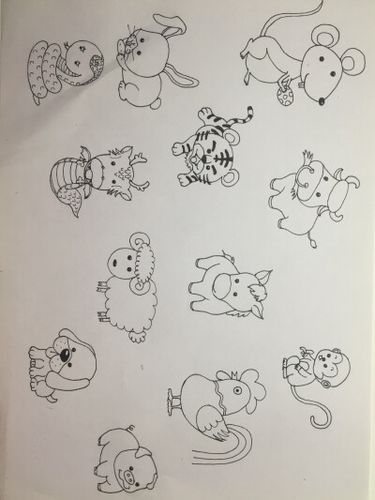 儿童画十二生肖