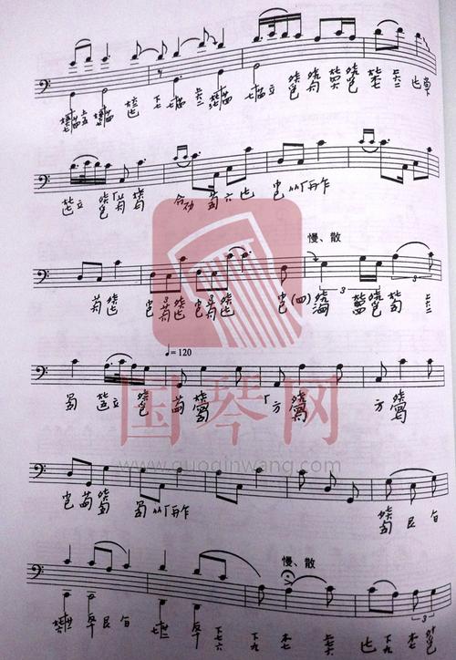 古琴谱 醉渔唱晚(古琴演奏法)  曲谱醉渔唱晚(古琴演奏法) 艺术家