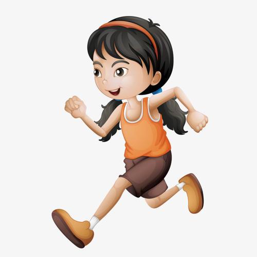 女生跑步头像卡通