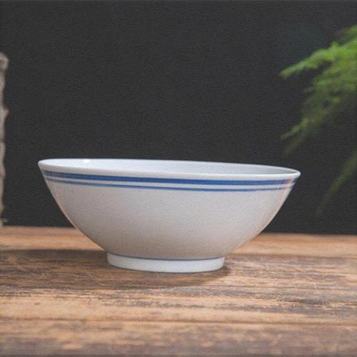 u[4162663610]米饭碗 英寸面碗 6 斗笠碗怀旧陶瓷 景德镇蓝边瓷碗