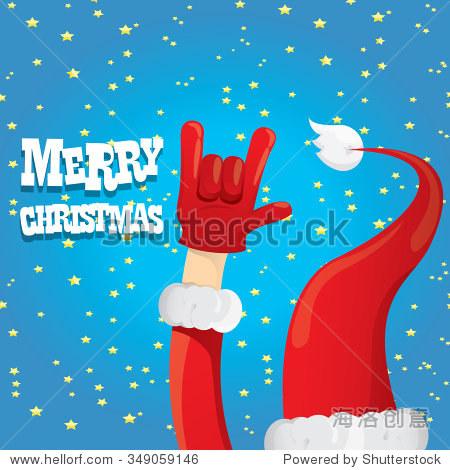 santa claus hand rock n roll gesture icon vector