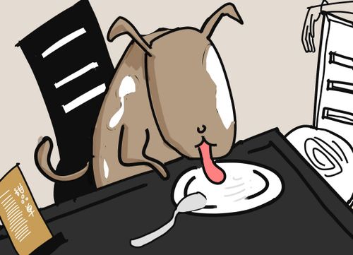 "刚才在××店,一个女人给狗吃甜品,还让狗舔盘子,还给狗擦嘴……"