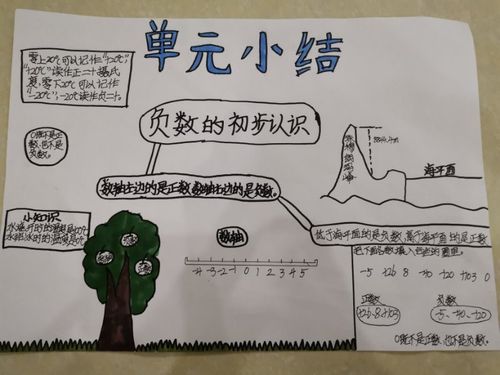 海口市龙峰实验小学五年级数学上册第一单元巜负数》思维导图