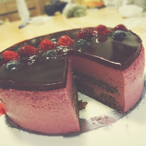 haptism731做的黑加仑慕斯蛋糕