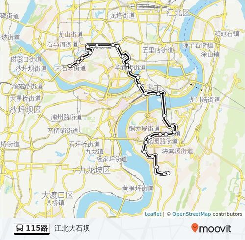 115路路线:日程,站点和地图-江北大石坝
