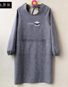 男士长围裙带袖长袖纯棉长款家用做饭厨房女男士罩衣大人工作服加长款