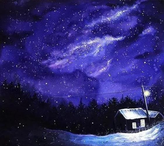 零基础唯美星空,插画丙烯油画水彩水粉入门绘画素材大全合集分享