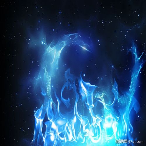 com 梦幻星光蓝色火焰背景 97ui.com