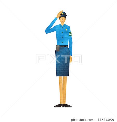 姿势_表情_动作 姿势 敬礼 插图 警察警官女警官 首页 插图 姿势_表情