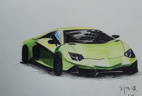 2020年名仕素描班22轮作品《彩铅汽车》