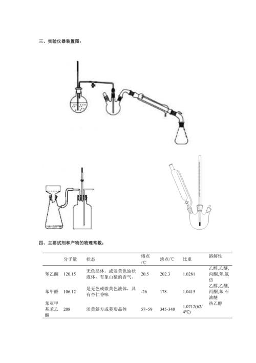 苯亚甲基苯乙酮的制备(期末实验报告)