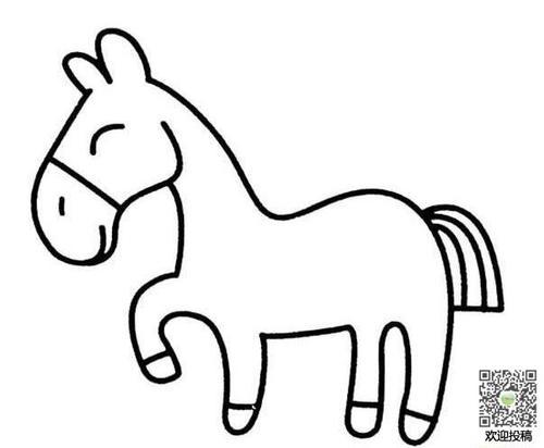 画马的简笔画图片-漂亮的马儿4