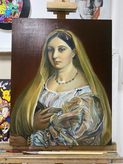 古典油画临摹|拉斐尔 戴面纱的女人_油画_临摹_拉斐尔