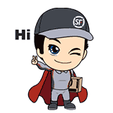 顺丰快递定制的一款内部工作人员使用的表情包,以及人物形象的转面