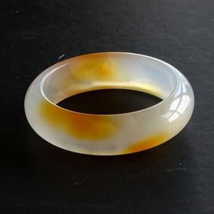 原石加工天然原色荧光效应玉髓镯子实物千蕊马达加斯加玛瑙手镯