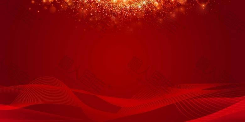 企业年会红色展板背景